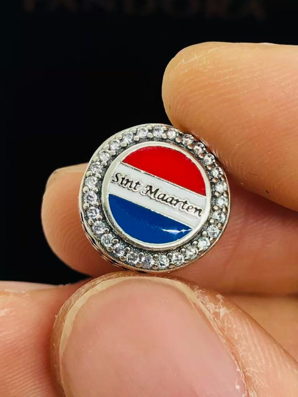 ✨🔥Pandora St Maarten Caribbean Flag Exclusive Moments Button Charm